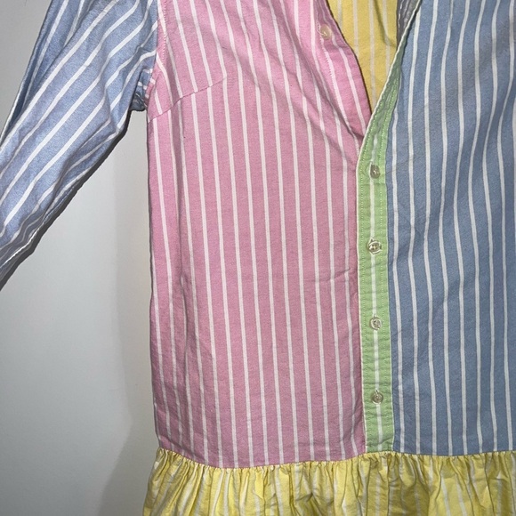 Ralph Lauren Kids' Cotton Oxford Fun Shirtdress In White Multi - Picture 7 of 13